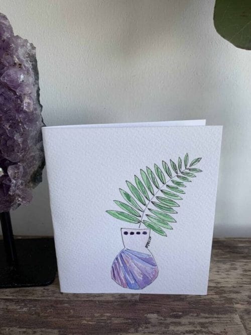 Planter Growth Hand Painted Card 12cm x 10.5cm