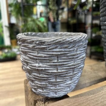 Grey Woven Effect Ceramic Planter for 10cm pots Plant Accessories 10cm planter