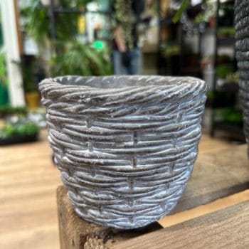 Grey Woven Effect Ceramic Planter for 10cm pots Plant Accessories 10cm planter
