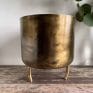 Gold colour metal planter for up to 15cm pots