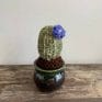 Knitted Cactus - Wee Blue in a Pot