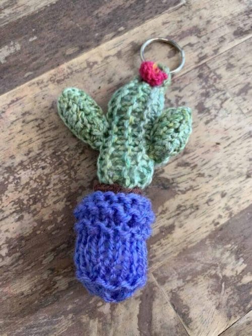Knitted Cactus Keyring