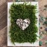 Heart on Moss in White Frame 7" x 5"