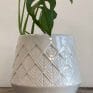 Bohemian white pattern planter for pots up to 8.5cm