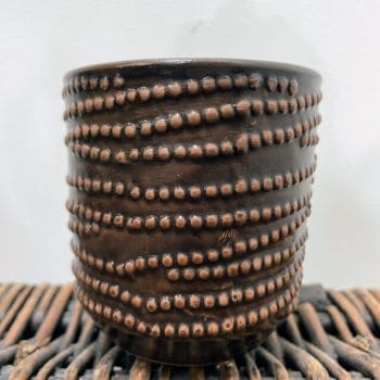 Brown Chain Dots Ceramic Planter for 7cm pots Plant Accessories 7cm planter 2