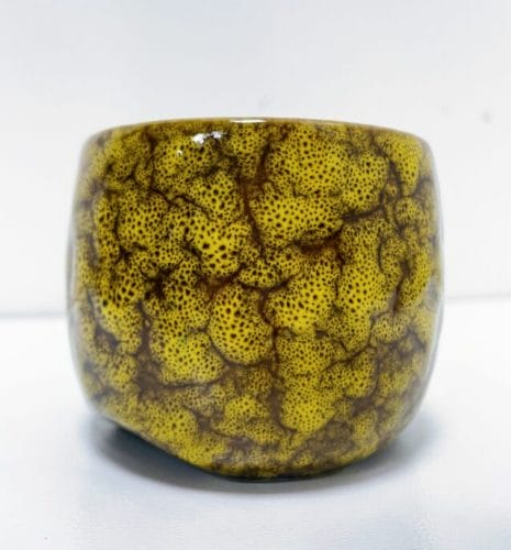 yellow ceramic planter for 6cm pots