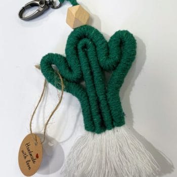 Handmade Macrame by Oliwia Zip Bag Keychain CACTUS KEYRING Gift Ideas cactus 2