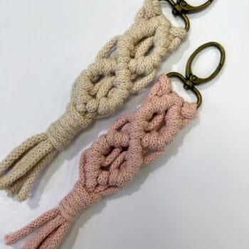 Handmade Macrame by Oliwia Zip Bag Keychain KEYRING Gift Ideas cactus 2