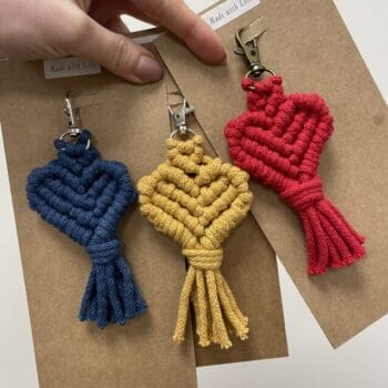Handmade Love Heart Zip Bag Keychain By Madame Olive Gift Ideas cactus 2