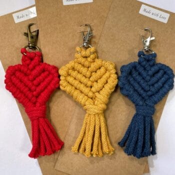 Handmade Love Heart Zip Bag Keychain By Madame Olive Gift Ideas cactus