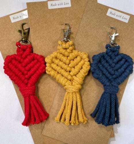 handmade love heart zip bag keychain by madame olive