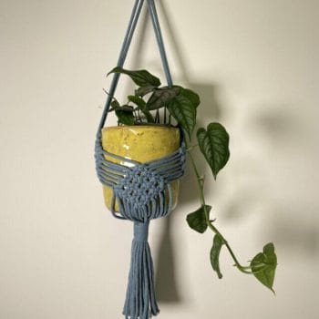 Handmade Plant Hanger by Oliwia LIGHT BLUE Handmade Macrame by Oliwia handmade 3