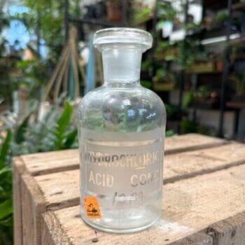 Vintage Lab Glass Bottle With Original Stopper Glass Containers 2
