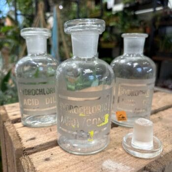 Vintage Lab Glass Bottle With Original Stopper Glass Containers