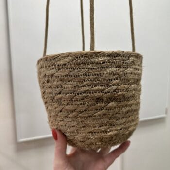 Rustic Woven Hanging Basket Planter for 16cm pots Macrame basket 2